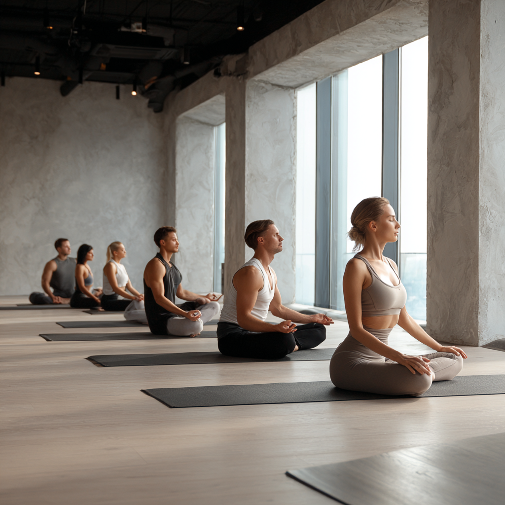 Yoga instructor in peaceful pose