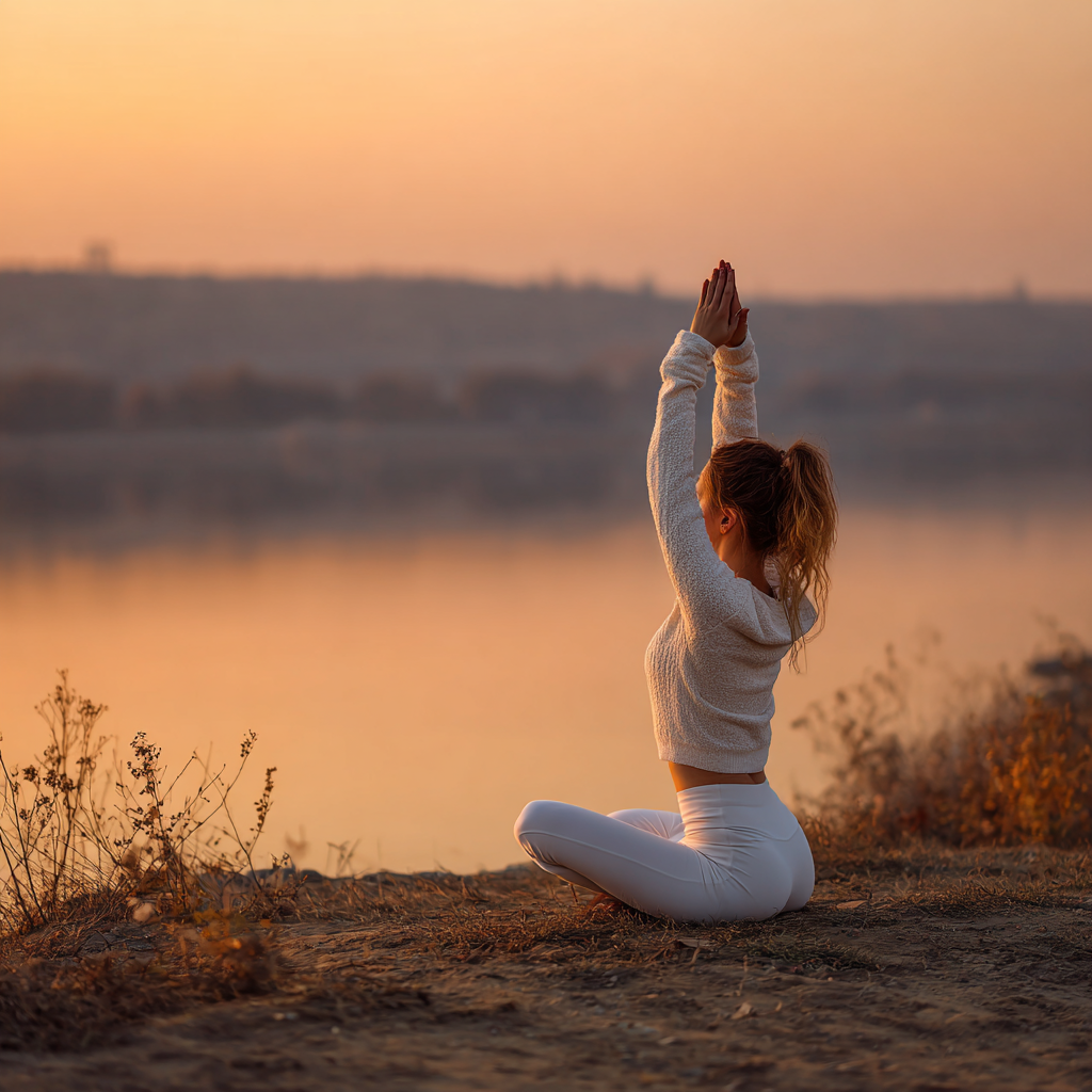 Group yoga class in serene setting